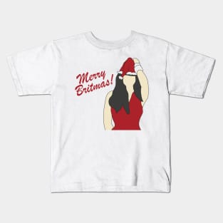 Blackout Christmas Britney Spears Merry Britmas Kids T-Shirt